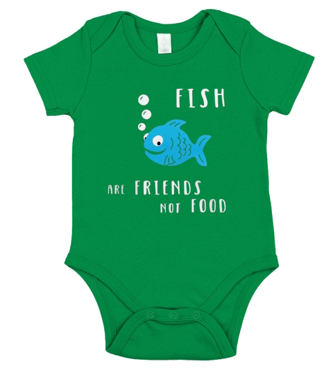 Fish Are Friends Not Food Short Sleeve Baby One-Piece