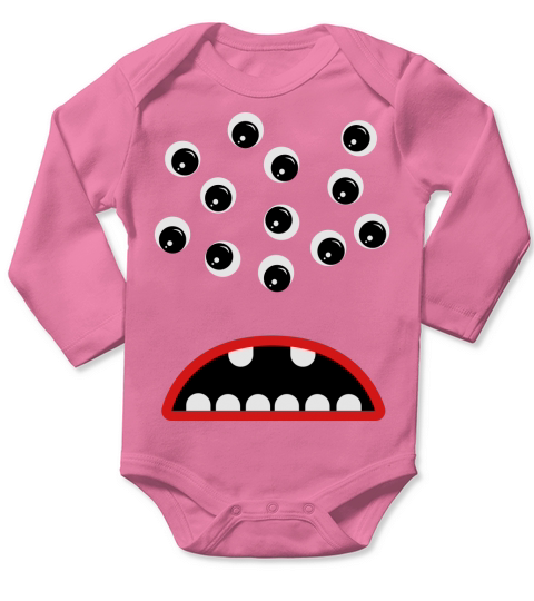 Googly Eyed Monster Long Sleeve Baby One-Piece