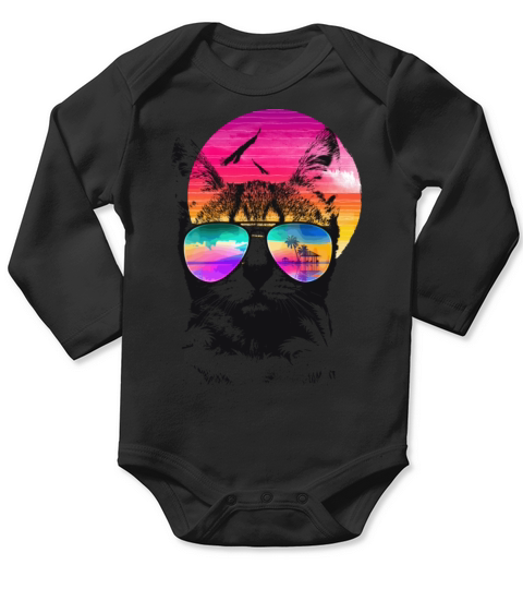 Summer Cat Long Sleeve Baby One-Piece