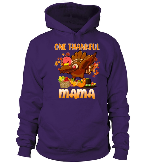 One Thankful Mama Dabbing Turkey Thanksgiving Women's Hoodie