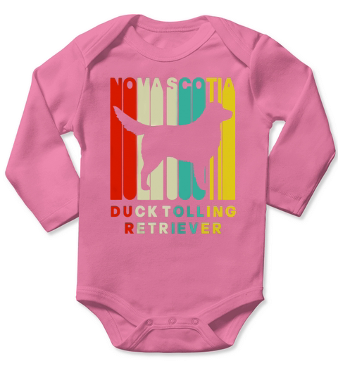 Vintage Style Nova Scotia Duck Tolling Retriever T-Shirt Long Sleeve Baby One-Piece