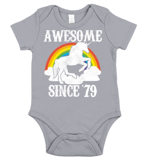 Awesome Since 1979 - 40th Birthday Unicorn Gift Short Sleeve Baby One-Piece