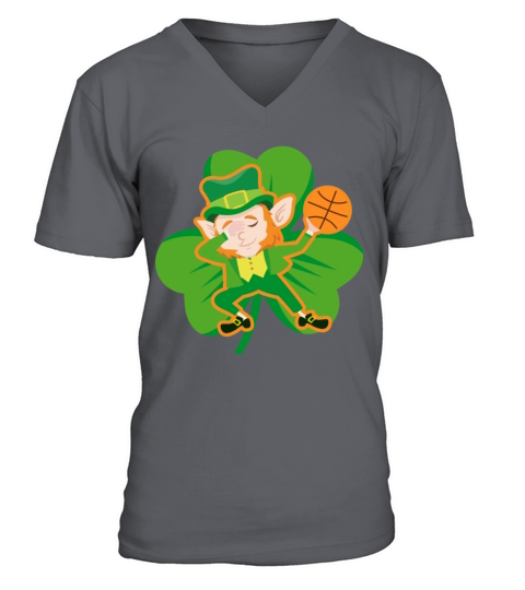 Dabbing Leprechaun Basketball Funny St Patricks V-Neck T-shirt