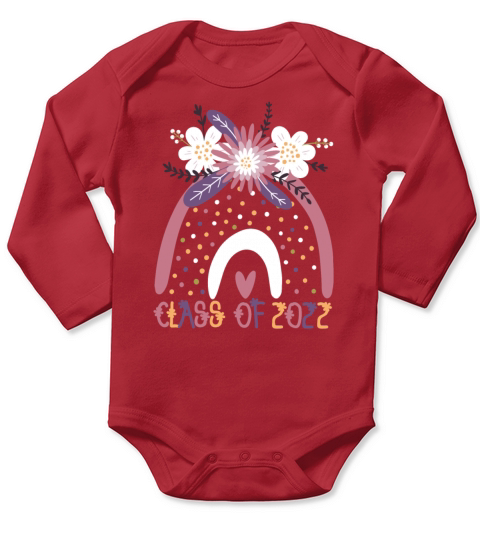 class of 2022 colorful rainbow Long Sleeve Baby One-Piece