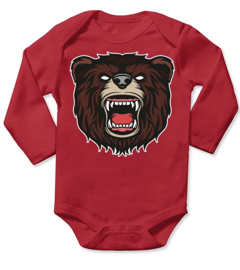 Bear Roar Bears Head Fun Nature Design Animal Gift Long Sleeve Baby One-Piece