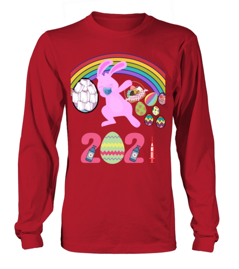Happy Easter 2021 Dabbing Bunny Masked Men's Long Sleeve
