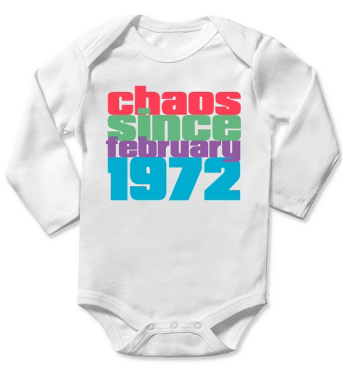 February 1972 Vintage 50th Birthday Long Sleeve Baby One-Piece