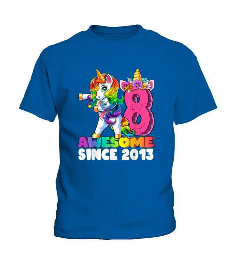 Awesome Since 2013 Flossing Unicorn 8th Birt 633 Kids T-Shirt