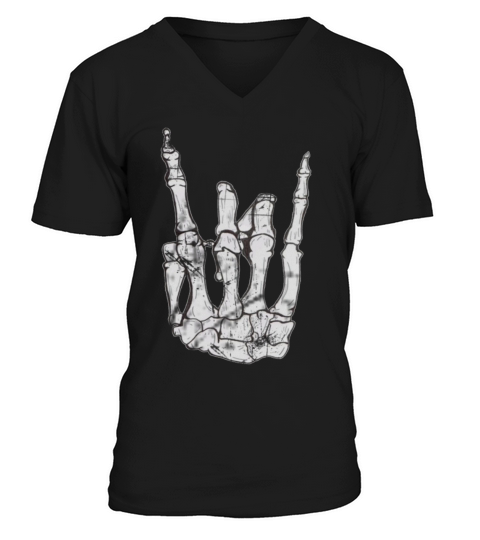 rocknroll skeleton hand Men's V-Neck T-shirt