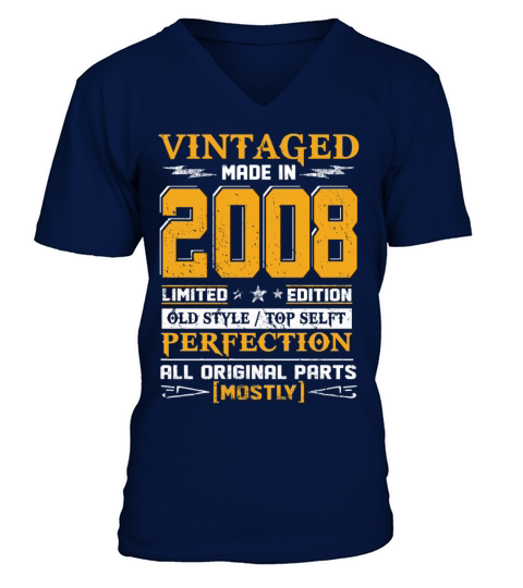 Vintaged Made In 2008 Limited Editon Men's V-Neck T-shirt