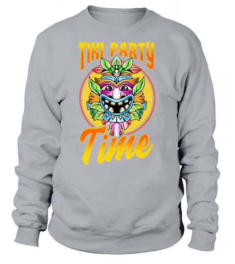 Tiki Party Time Island Luau Themed Cute Tiki Head Women's Sweatshirt