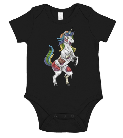 Zombie Unicorn Halloween costume Zombiecorn Short Sleeve Baby One-Piece