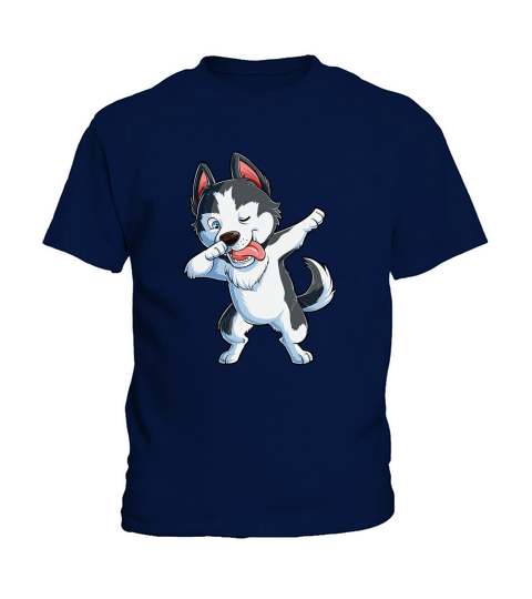 Dabbing Siberian Husky Dog Lover Kids T-Shirt