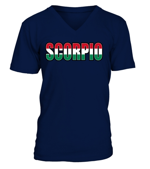 Scorpio Hungarian Horoscope Heritage DNA Flag V-Neck T-shirt