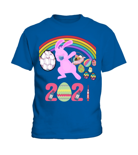Happy Easter 2021 Dabbing Bunny Masked Kids T-Shirt