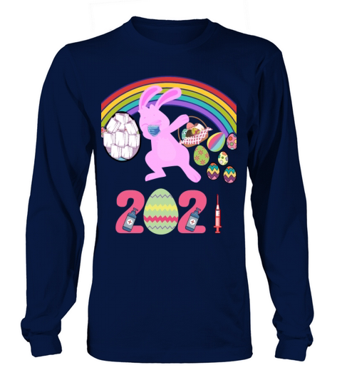 Happy Easter 2021 Dabbing Bunny Masked Women's Long Sleeve
