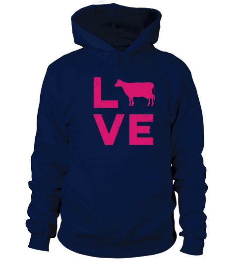 LOVE Cows Vintage Dairy Farmer Typography Women's Hoodie
