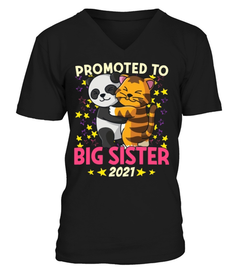 Promoted To Big Sister2021 Funny Announcement Gift Men's V-Neck T-shirt