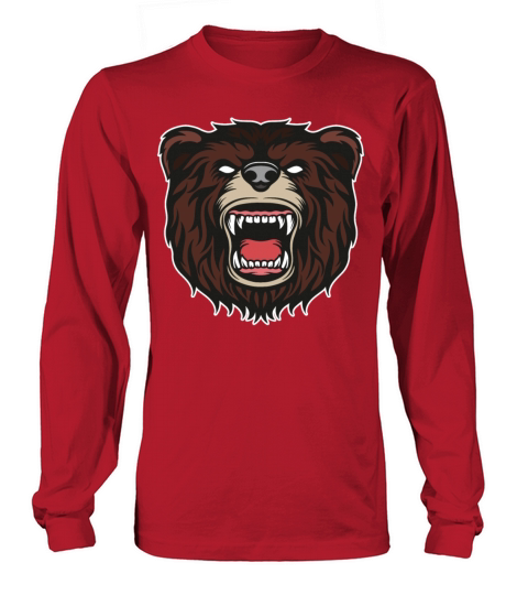 Bear Roar Bears Head Fun Nature Design Animal Gift Men's Long Sleeve