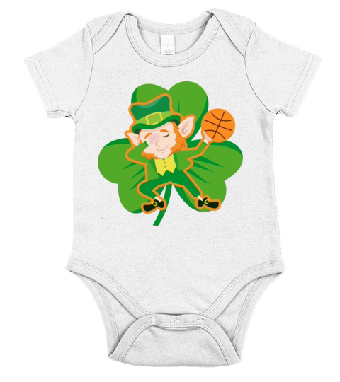 Dabbing Leprechaun Basketball Funny St Patricks Short Sleeve Baby One-Piece