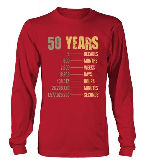 50th Birthday 50 Year Old Funny Quote Gift Men's Long Sleeve