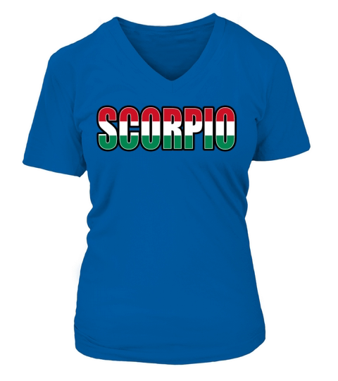 Scorpio Hungarian Horoscope Heritage DNA Flag V-neck T-Shirt Woman