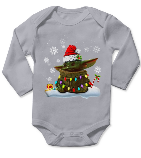Christmas Santa Baby Yoda Christmas Light shirt Long Sleeve Baby One-Piece