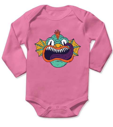 Halloween Artwork fish Funny Design Long Sleeve Baby One-Piece