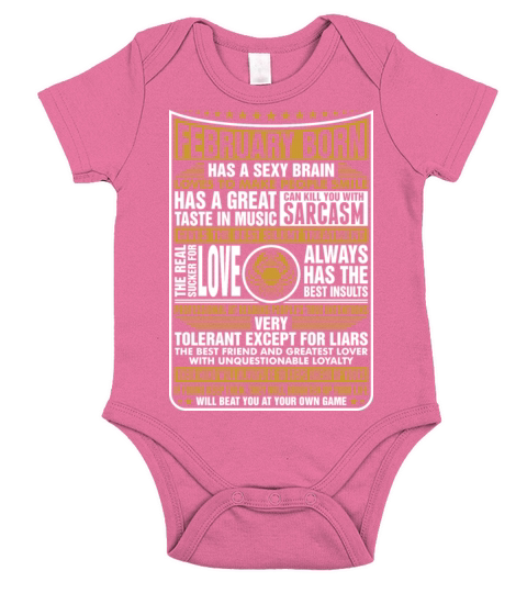 February Cancer Born Short Sleeve Baby One-Piece