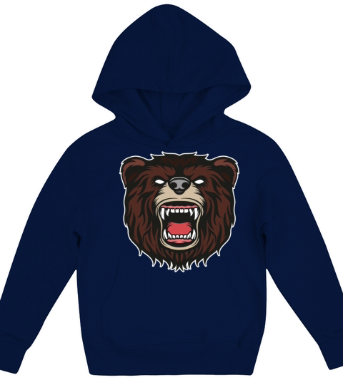 Bear Roar Bears Head Fun Nature Design Animal Gift Kids Hoodie