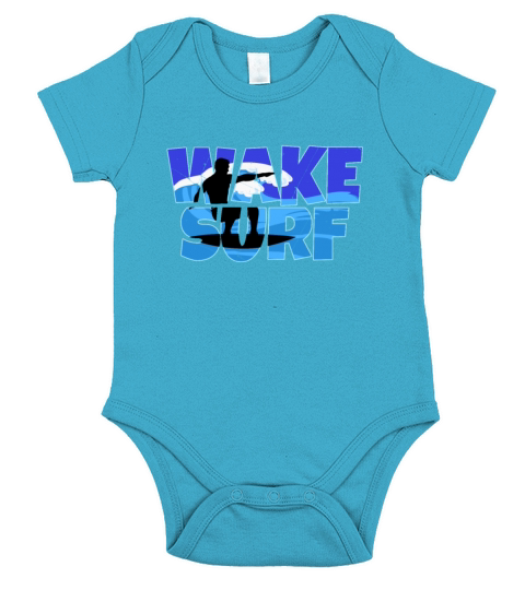 Cool Wake Surfing Gift Print Boat Lake Short Sleeve Baby One-Piece