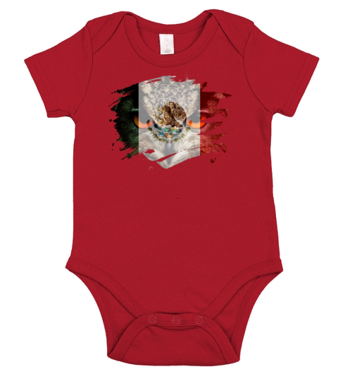 Mexico Flag and Menacing Owl Short Sleeve Baby One-Piece