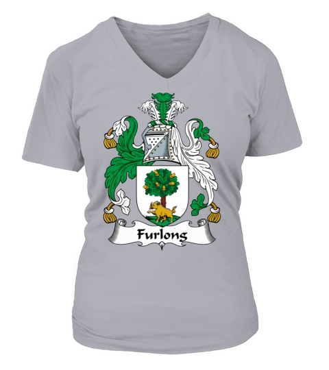 Furlong Coat of Arms Irish Family Crests V-neck T-Shirt Woman