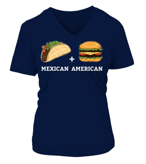 Taxo and Burger Design for Mexican American Women's V-Neck T-shirt