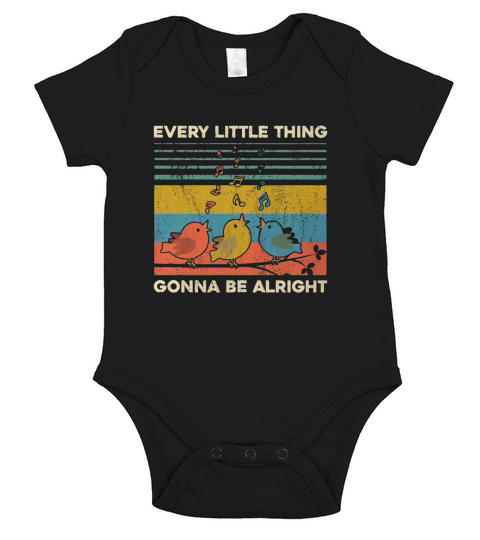Vintage retro Three Little Birds song Short Sleeve Baby One-Piece