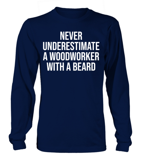 Woodworker With A Beard Funny Woodworking T-Shirt Women's Long Sleeve