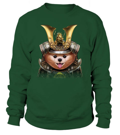 Cream Pomeranian Dog in Japanese Samurai Armor Sweatshirt Unisex