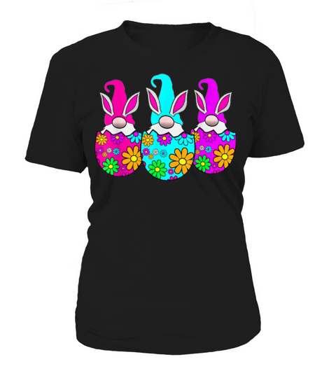 3 Easter Egg Gnomes Colorful Spring Bunny Ears Women's T-Shirt