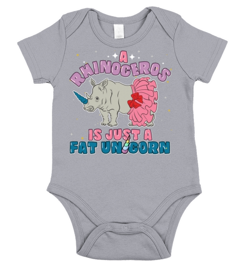 Funny Unicorn Rhinoceros Animal Pun Short Sleeve Baby One-Piece