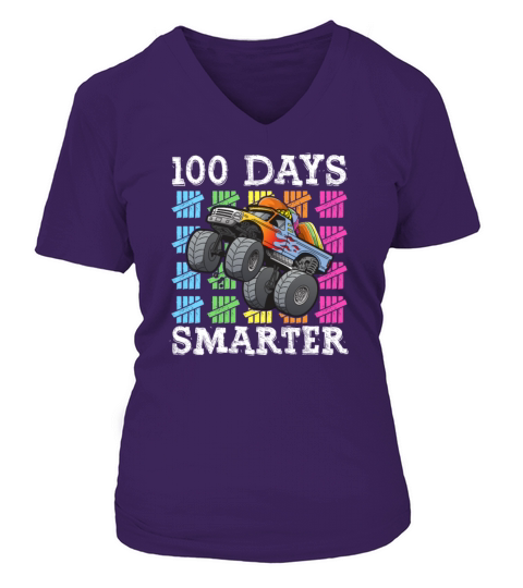 100 Days Of School Dabbing Monster Truck Smarter Women's V-Neck T-shirt