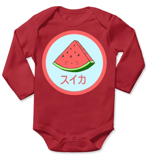 Watermelon Kawaii Japanese Long Sleeve Baby One-Piece