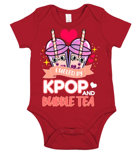 Fueled By Kpop And Bubble Tea For K pop Fanatic Short Sleeve Baby One-Piece
