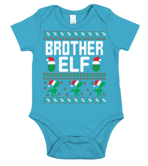 Ugly Christmas sweater Brother Elf Dino Short Sleeve Baby One-Piece