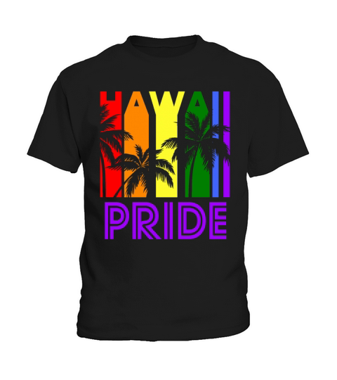 Hawaii Pride Gay Pride LGBTQ Rainbow Palm Trees Kids T-Shirt