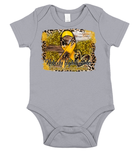 Nobody Fights Alone Childhood Cancer Short Sleeve Baby One-Piece