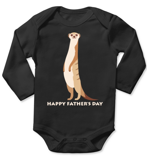 Meerkat Happy Fathers Day Long Sleeve Baby One-Piece