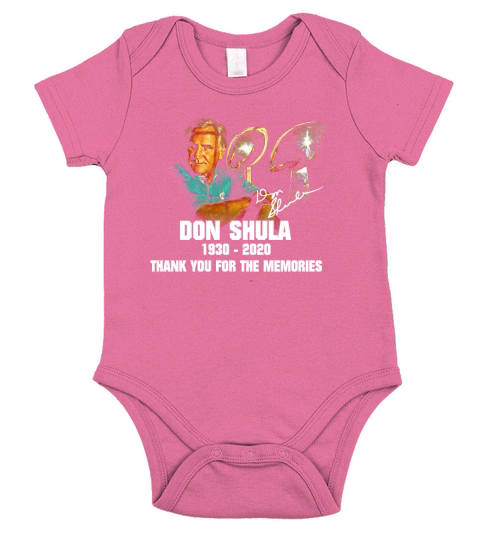 Don Shula signature 1930 2020 thank you for the memories shirt Short Sleeve Baby One-Piece