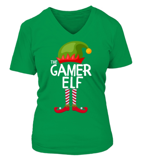 the gamer elf matching christmas family Women's V-Neck T-shirt