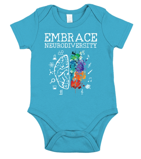 Neurodiversity   Embrace ADHD Autism ASD Gift Short Sleeve Baby One-Piece