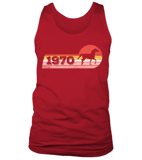 Horses riding Equestrian Vintage 1970 Birthday Men's Tank Top